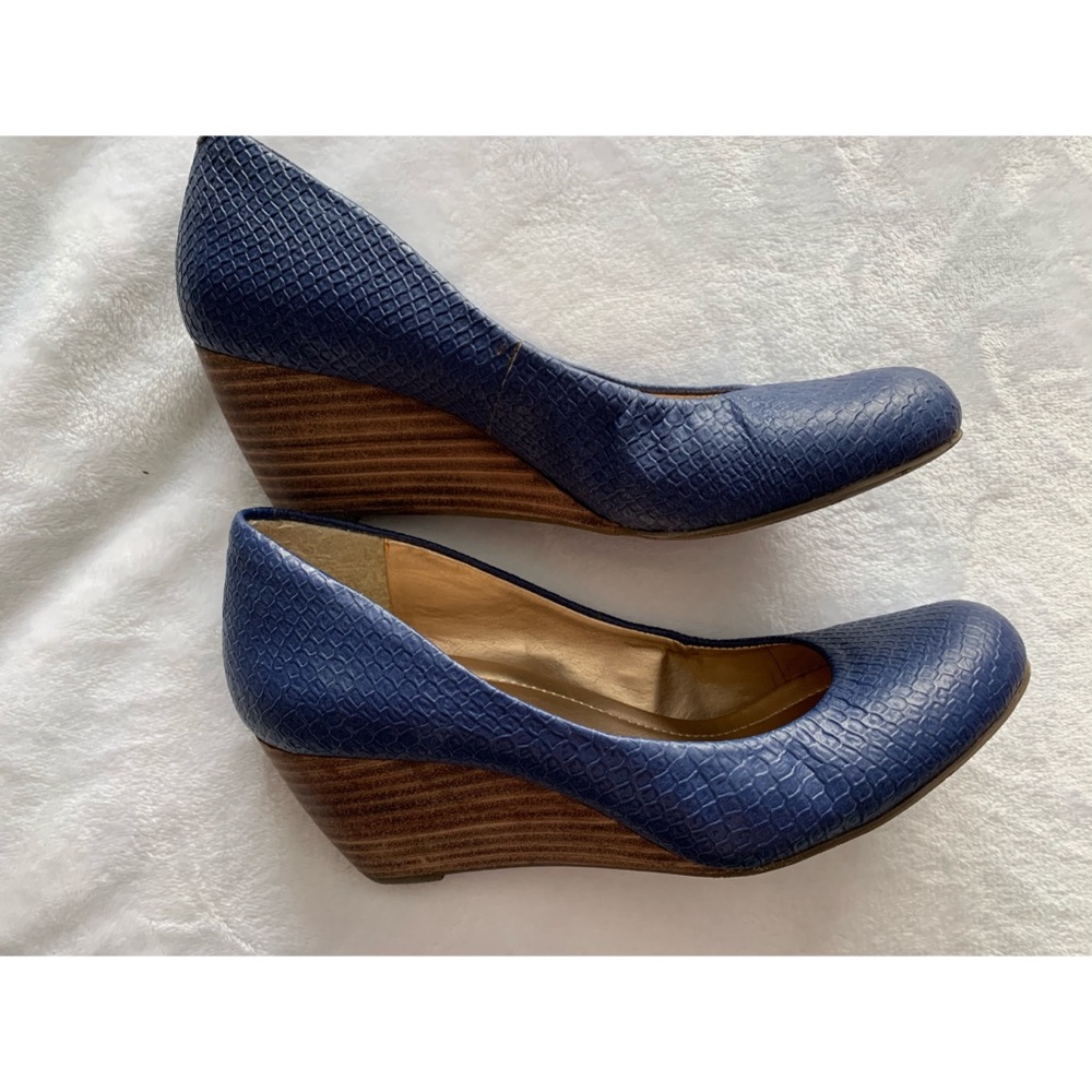 Blue Snakeskin BCBGeneration Wedges
